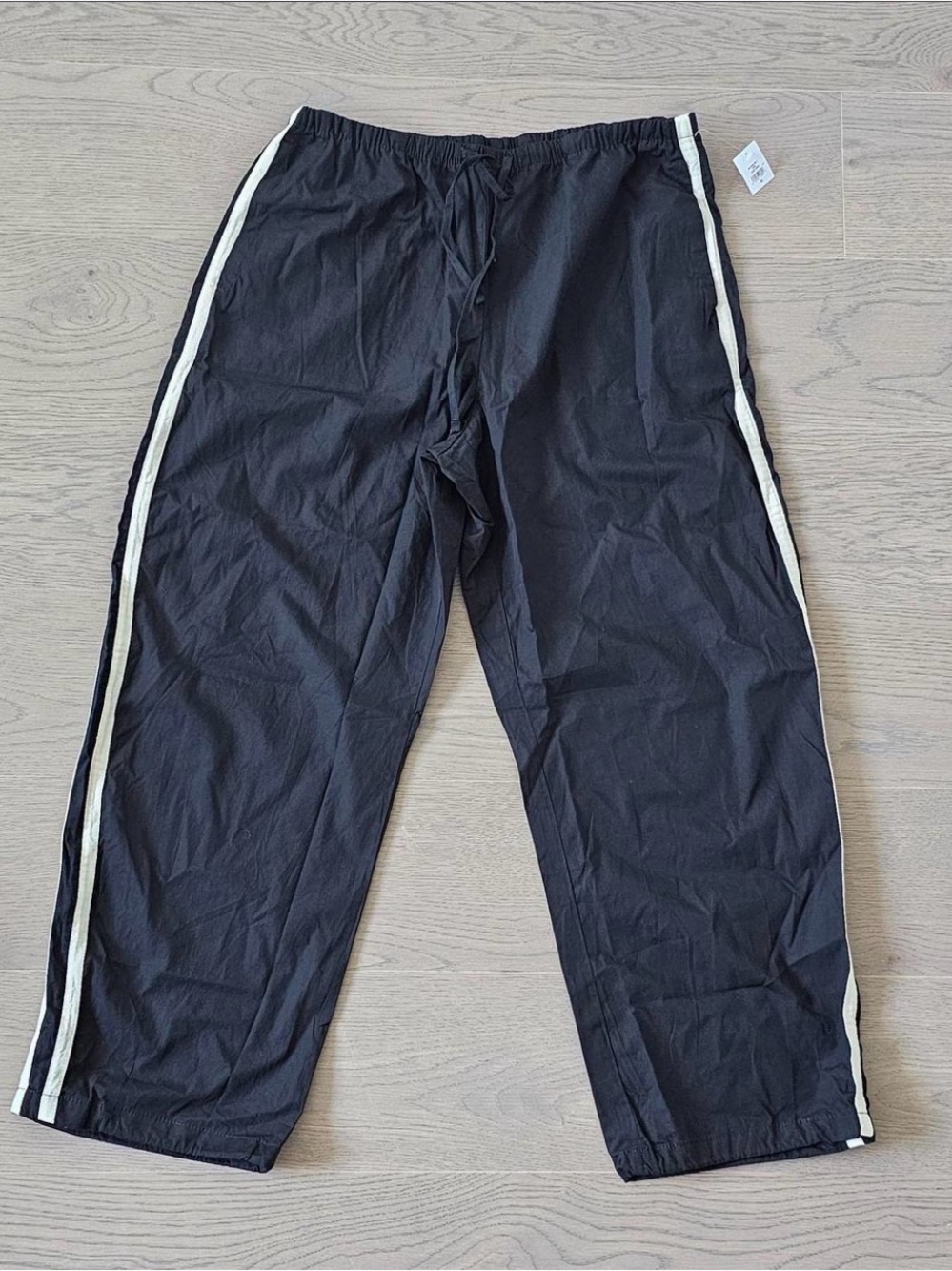 GAP Black Track Pants with White Side Stripes